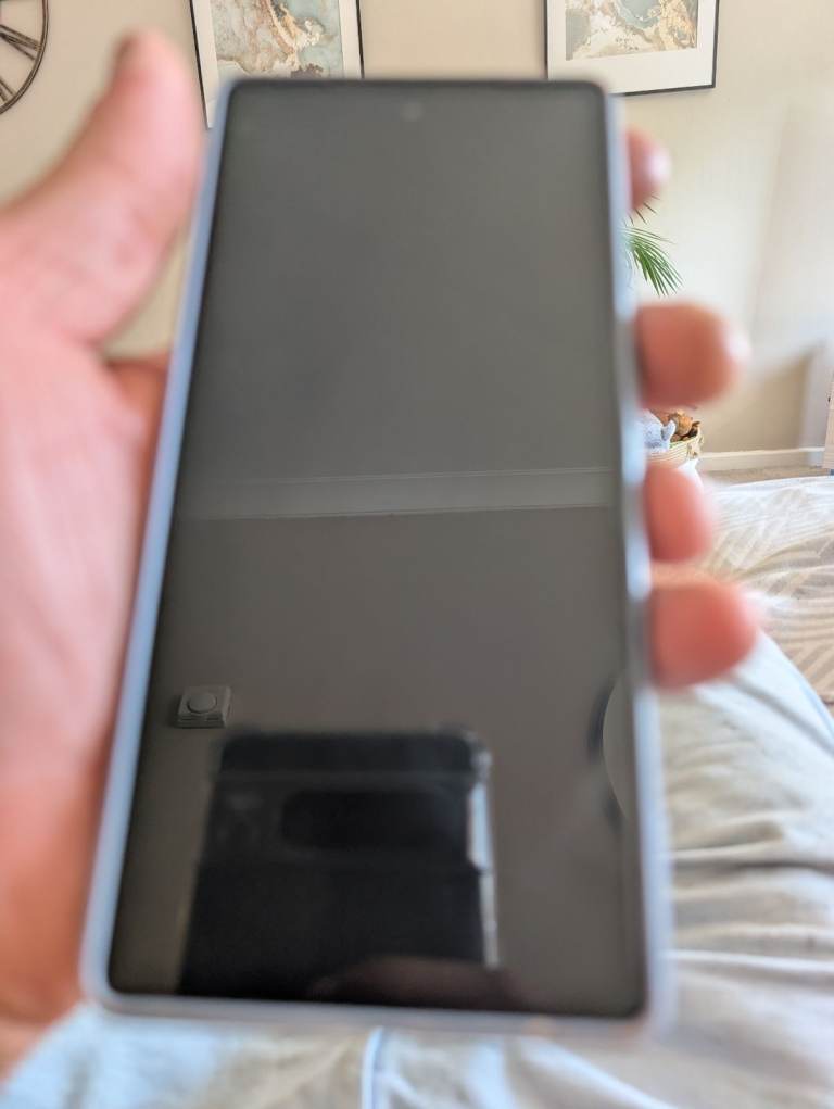 Google pixel 6 , works perfect - slight hair line crack,  unnoticeable - can deliver local £10