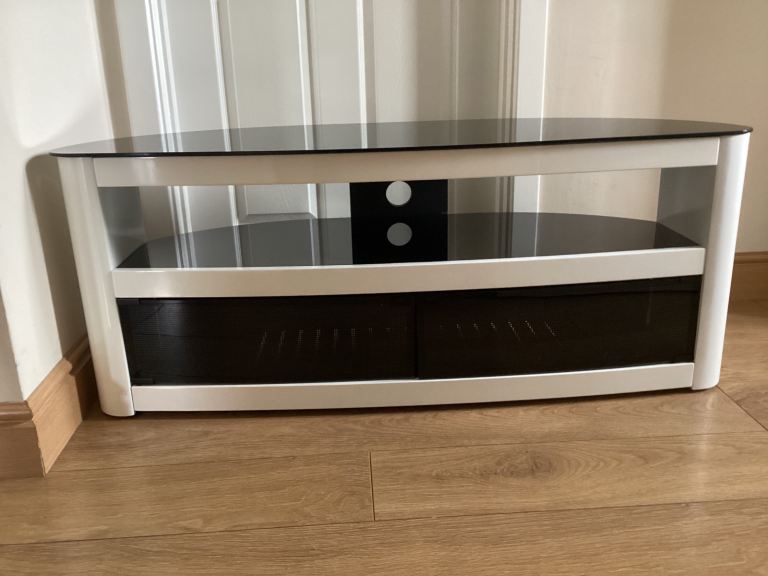 TV Unit Smoked glass / White