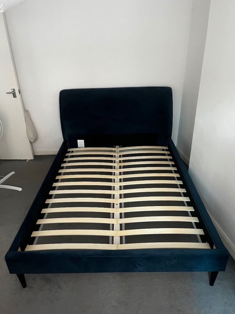 Dwell Velvet Double Bed Frame – Good Condition