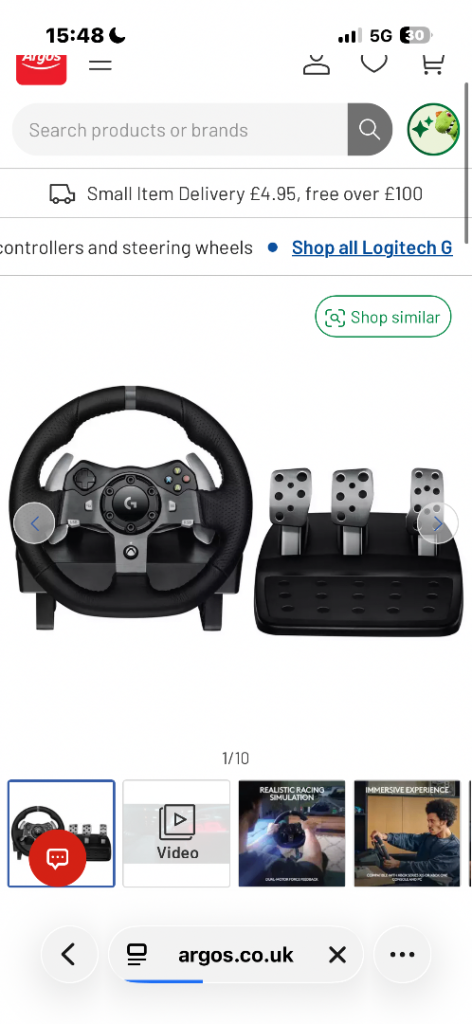Logitech Gaming steering wheel 