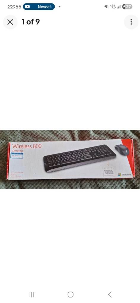 Microsoft - Wireless 800 Keyboard and Mouse Set - Black - Boxed