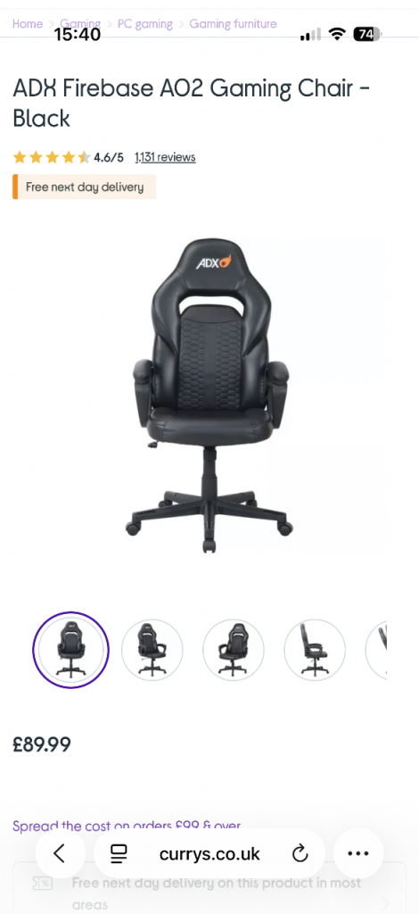 Adx firebase gaming chair