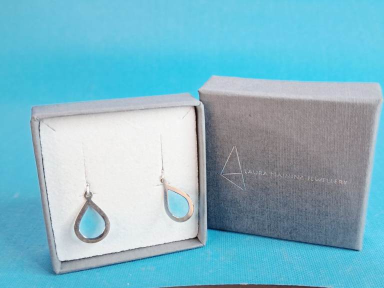 Laura Bailey Jewellery Teardrop Earrings – Silver 925 & Aqua