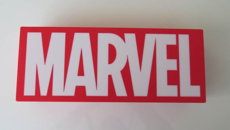 Paladone Marvel Red logo light box lamp, USB cable or AAA batteries powered