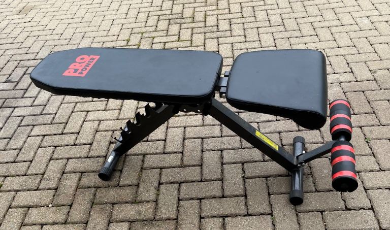 Pro power dumbbell utility bench. Gym weights bench