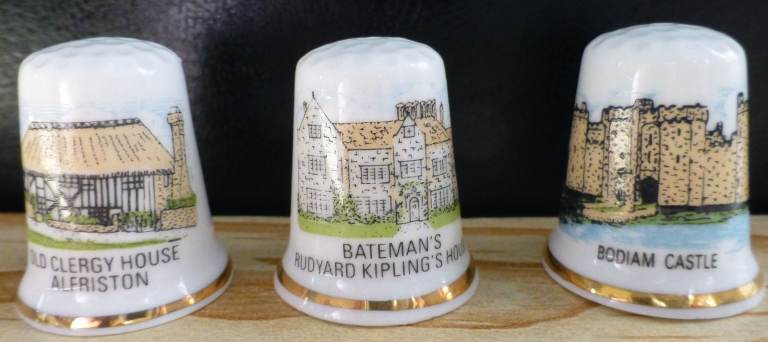 Three thimbles of National Trust properties in Sussex