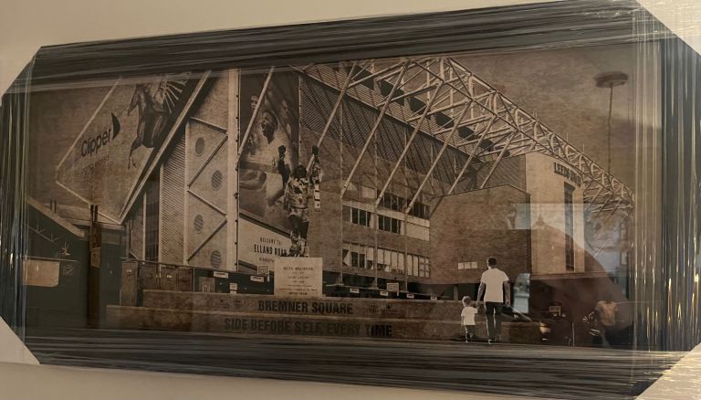 Leeds United - Elland Road Father & Son Picture - Brand New - Framed In Wrapping - 30” x 14.5” 