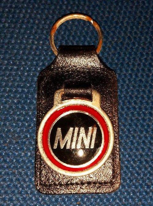 CLASSIC MINI OR COOPER LOVELY BRIGHT CHROME KEY RING AND FOB - choice of 2
