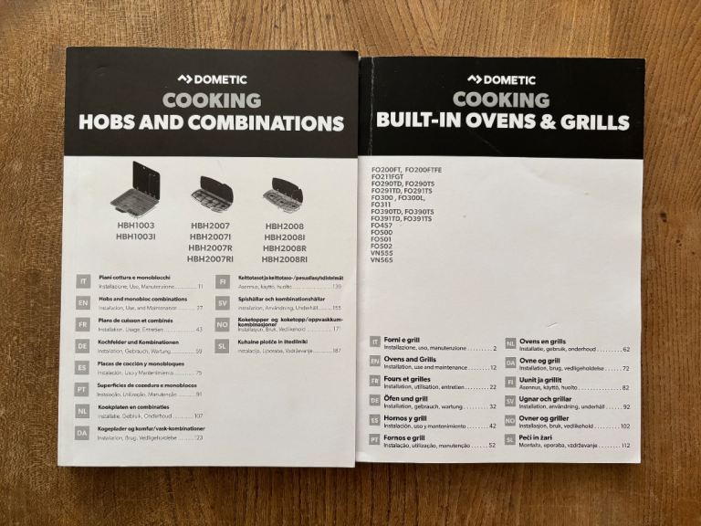 Domestic Caravan cooker instructions 