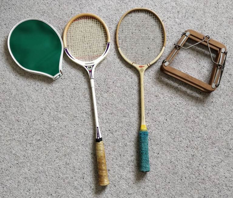 Rackets, Vintage Squash and Badminton with covers. FREE