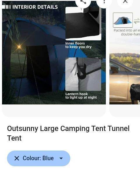 6 Berth Large Camping Tunnel Tent