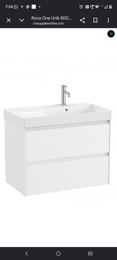 Roca Ona Unik 800 Basin with Vanity Unit – Brand New