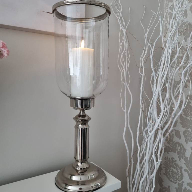 Tall Hurricane Pedestal Candle Holder 