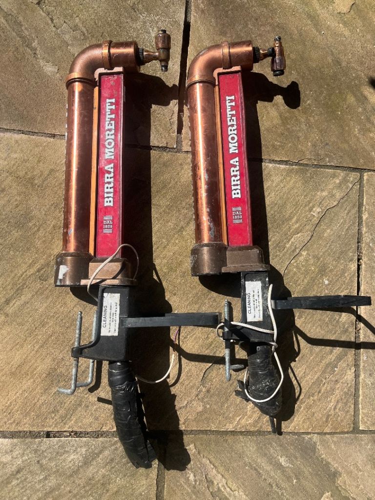 Vintage bar Birra Moretti Beer Pumps Rose Gold spares/missing pulls, badge (£80 for both)