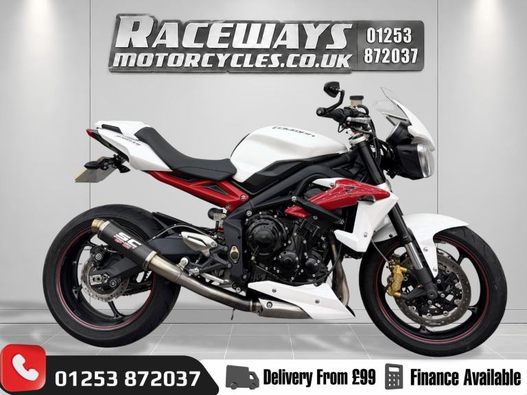 TRIUMPH STREET TRIPLE 675 R ABS, 2013 63 PLATE, 19088 MILES, WHITE, HPI CLEAR