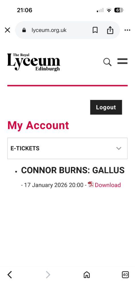 Connor burns ticket 