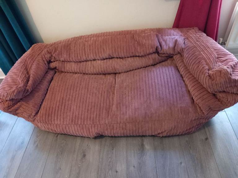 Large Pink Corduroy Floor Cushion / Pet Bed – Good Condition