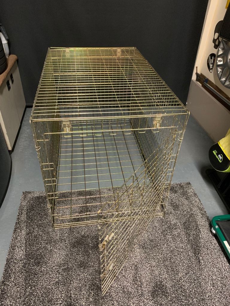 Dog crate cage metal folding easy storage