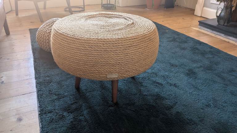 Rope Wrapped Footstool/table