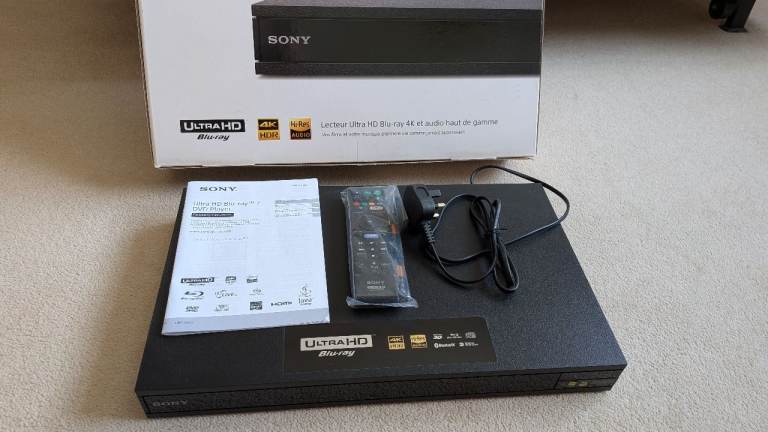 Sony UBP-X800 4k UHD Blu-ray Player with Remote and Manual