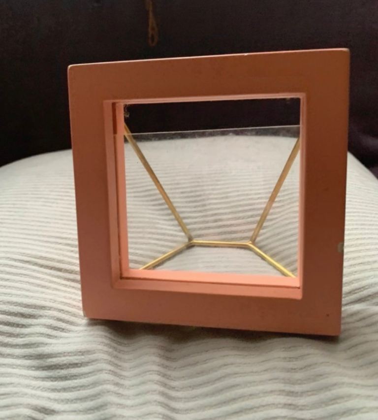Oliver Bonas Small Pink& Gold Wooden Photo Frame .