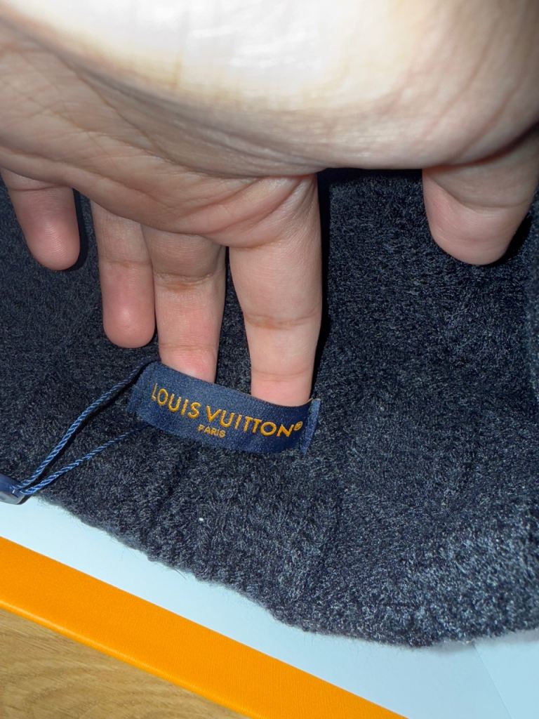 LV Marque Black Wool Beanie