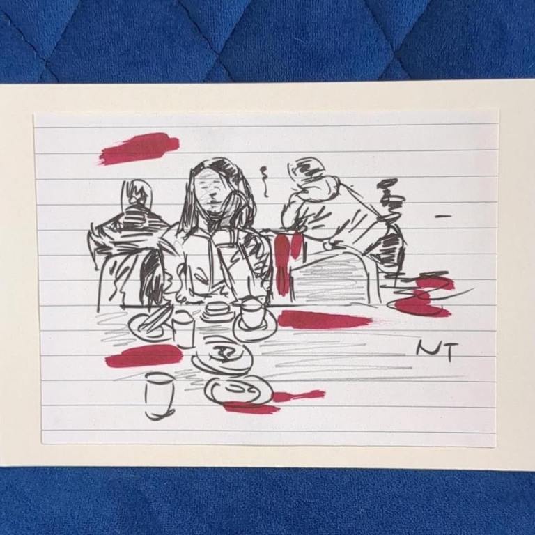 Art Drawing 'At The Restaurant'   


