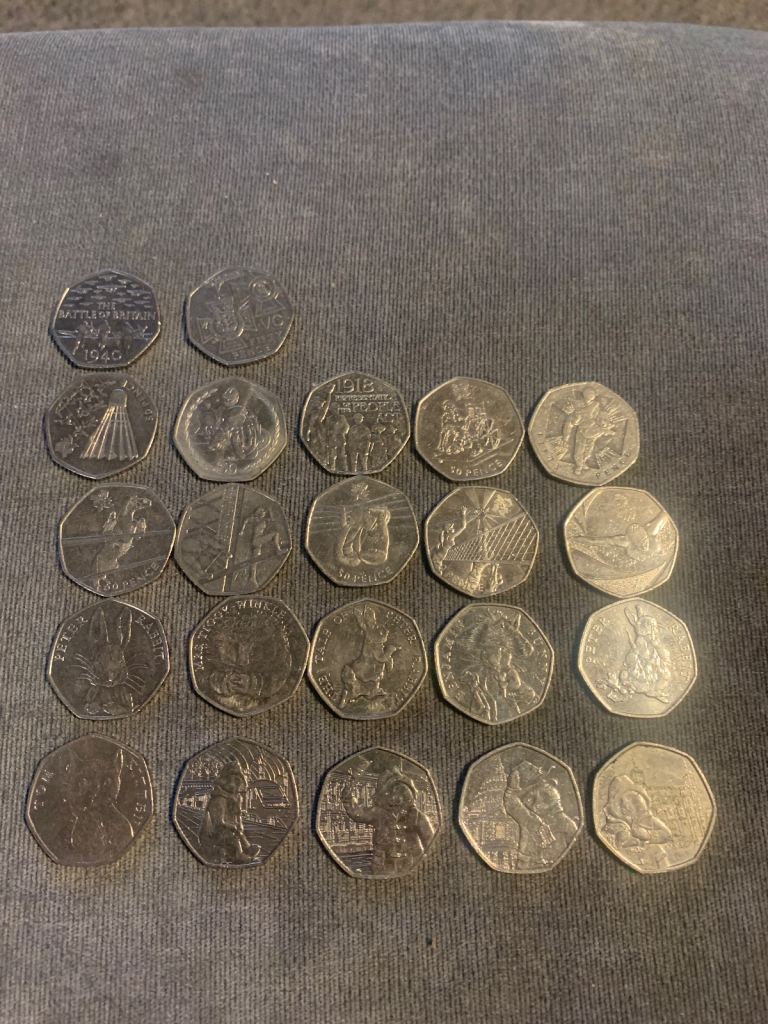 Various 50p coins 