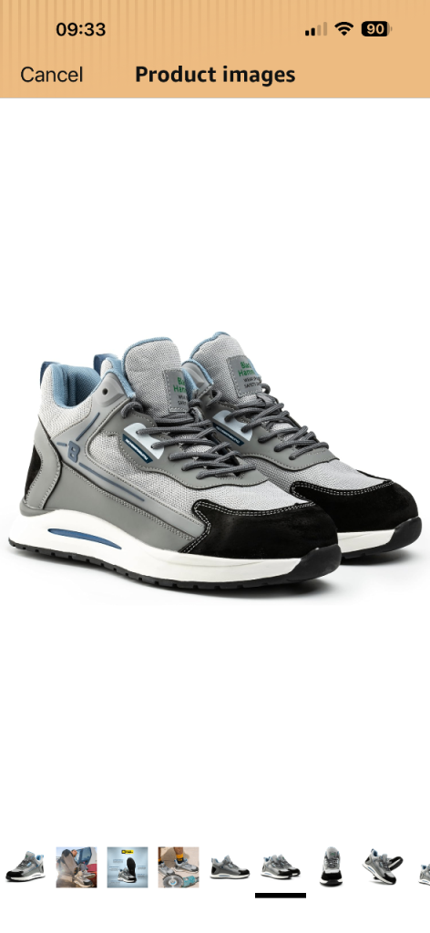 Brand New Black Hammer Men's Safety Trainers Lightweight Water-Resistant Non-Slip Outdoor Size Uk11