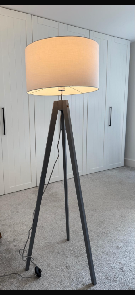 Floor Lamp - White Shade / Light Grey Legs