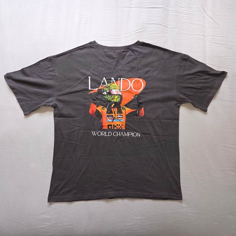 Lando Norris #1 F1 World Champion McLaren Driver T-shirt - Grey - Size L