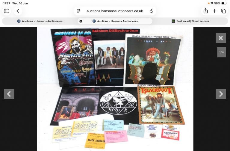 Wanted: rock programmes and tickets.