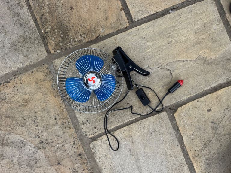 12V fan for car, motorhome or caravan