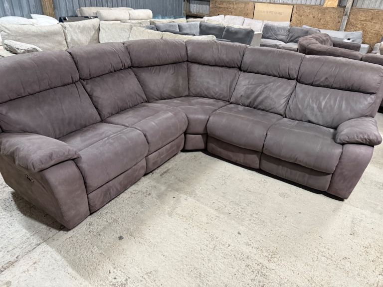Grey electric corner recliner sofa, delivery available 