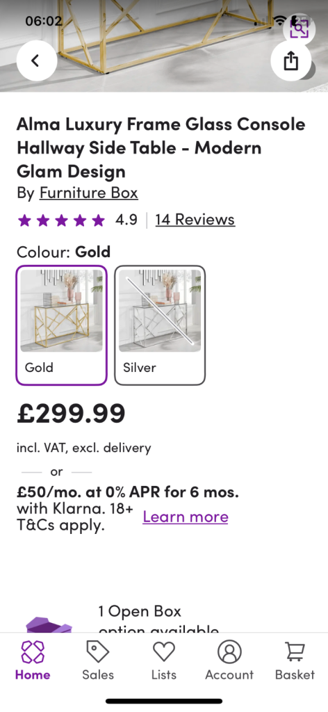 image for Glass top side furniture 