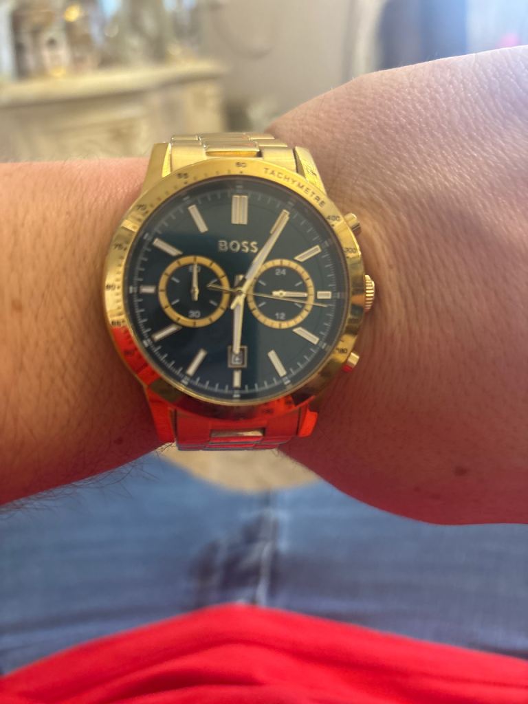 BOSS Gold Chronograph Watch – Good Condition