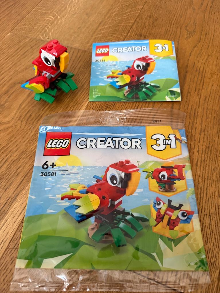 LEGO 30581 Creator 3 in 1 Tropical Parrot/Fish/Butterfly COMPLETE £3 