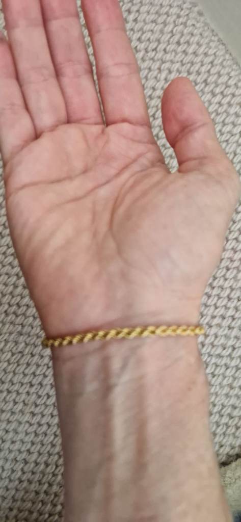 9k gold new, Rope bracelet, stamped
