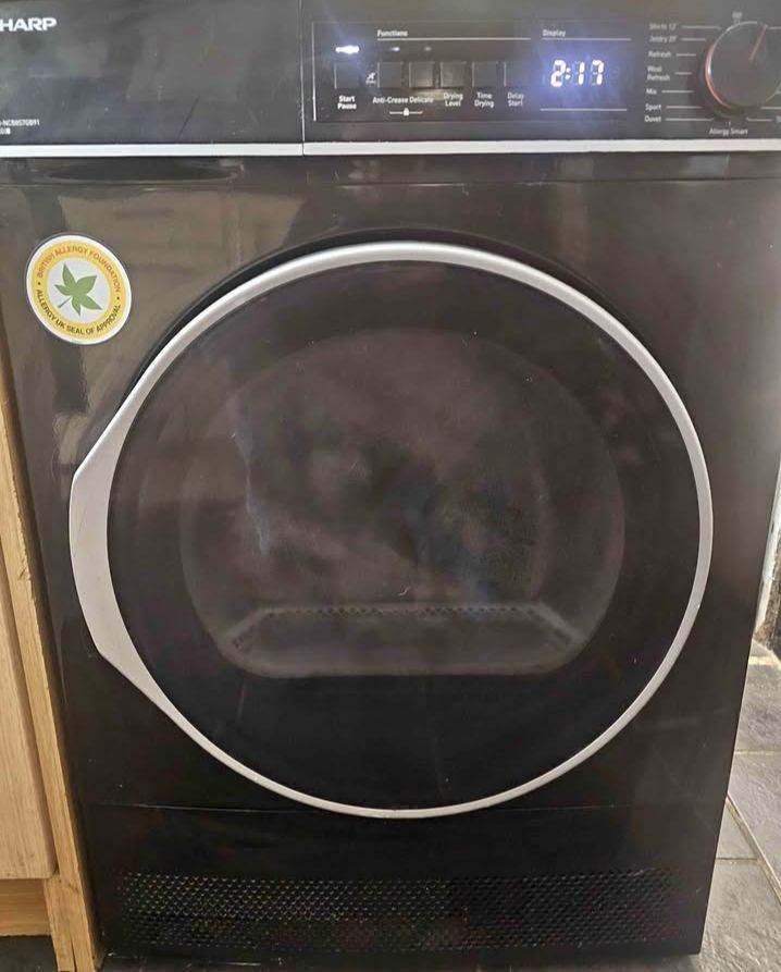 Sharp Tumble Dryer - Black, New Condition