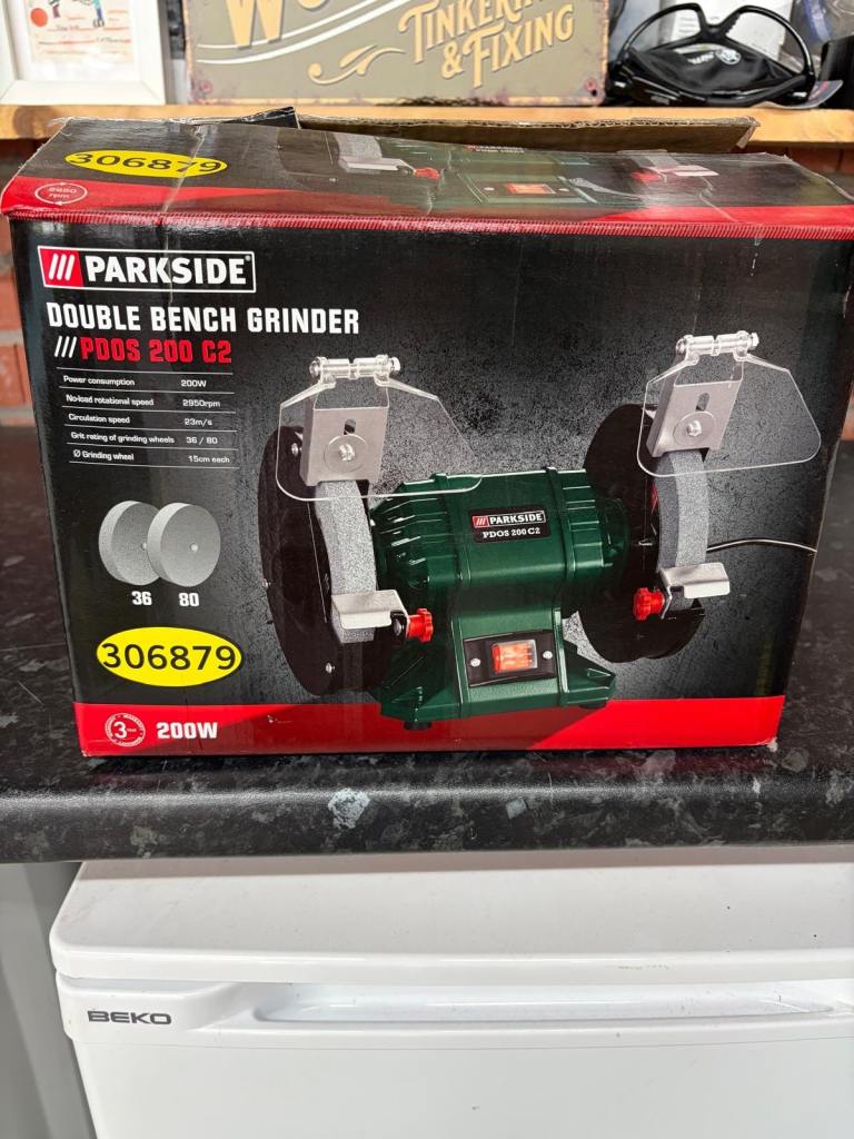 As new Parkside Double Wheel  Bench Grinder
