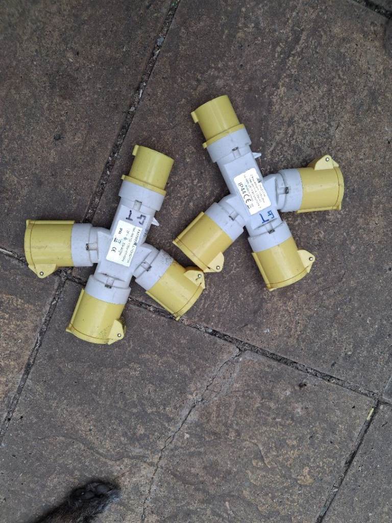 Two Yellow and Grey Electrical Splitters – Good Condition