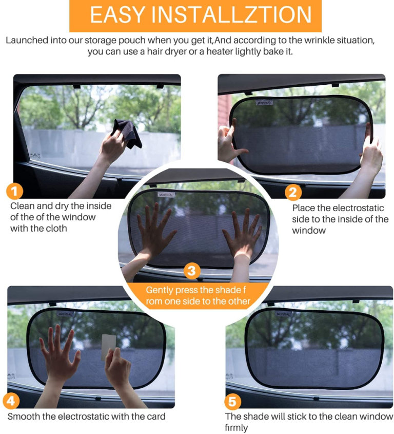 AstroAI Car Window Shades Blocks Sun, Glare + UV Rays Protection for Baby/Kids