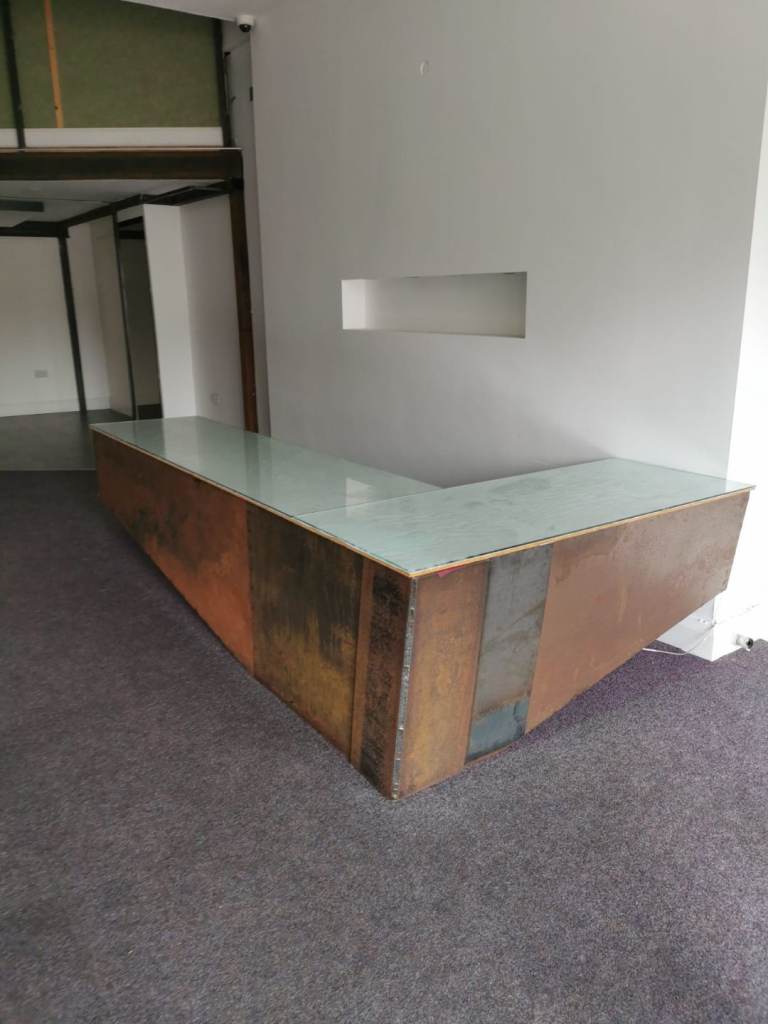 Bespoke Floating Metal Reception Desk