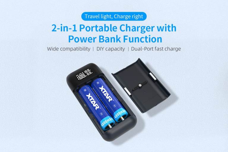 XTAR PB2SL 2In1 Portable Charger Power Bank Function USB Output + Mains Charger