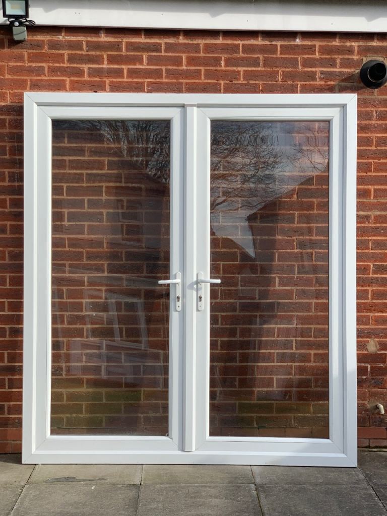 UPVC DOUBLE GLAZED FRENCH PATIO DOOR & KEY 186cm WIDE 210cm HIGH Can Deliver