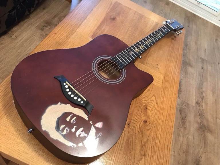 Bob Dylan Tribute Acoustic Guitar - A real head turner 