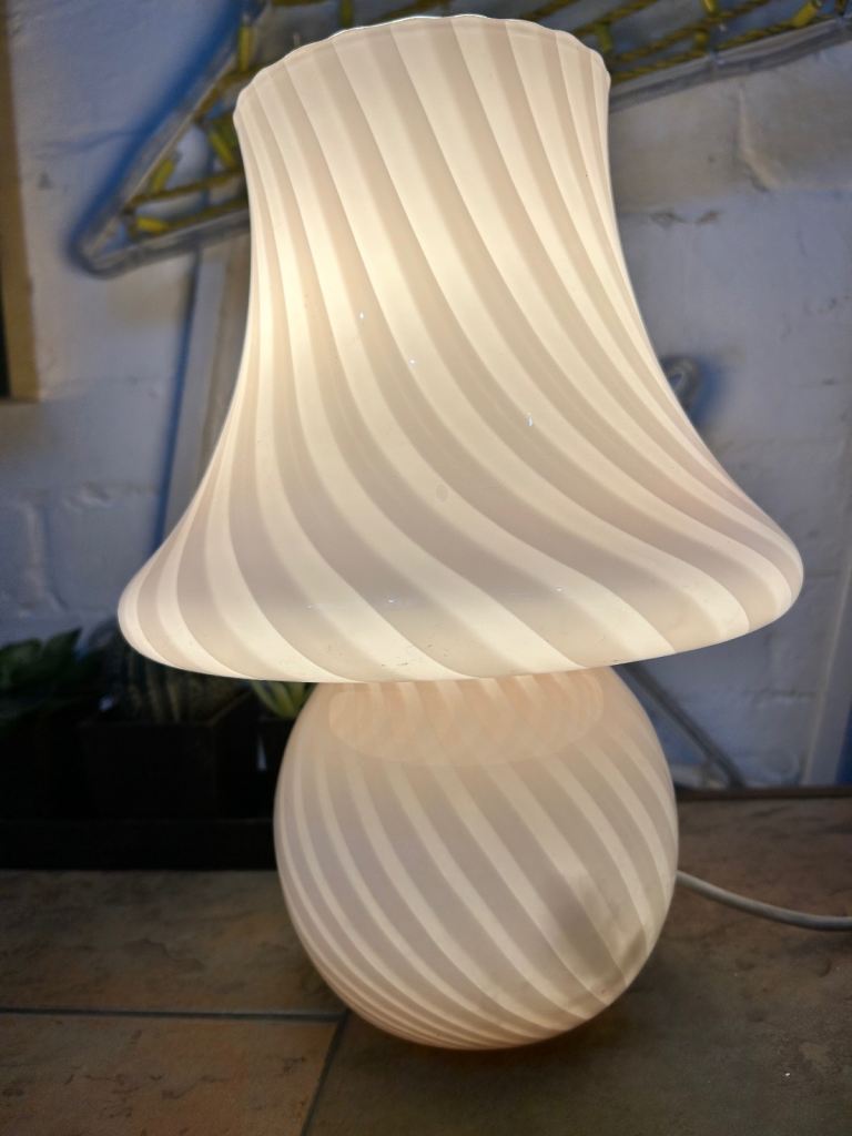 Vintage Murano Pink Mushroom Table Lamp 