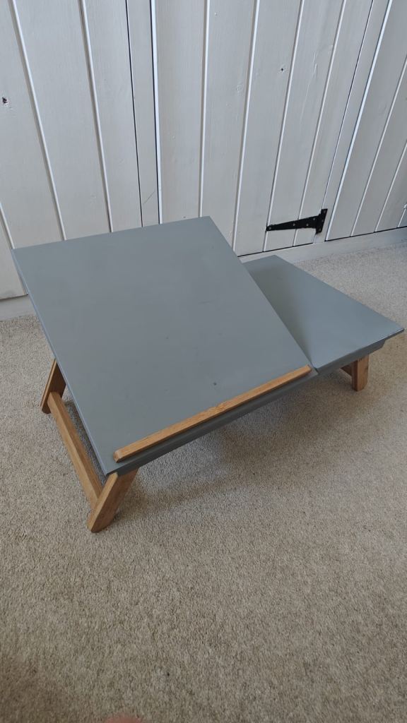 Adjustable Grey Wooden Laptop/Breakfast Bed Table – Good Condition
