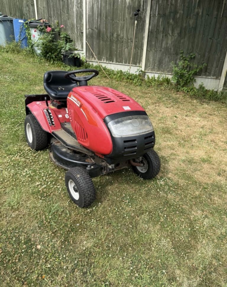 Lawnmower lawnflite ride sit on mower spares or repairs with grass basket 