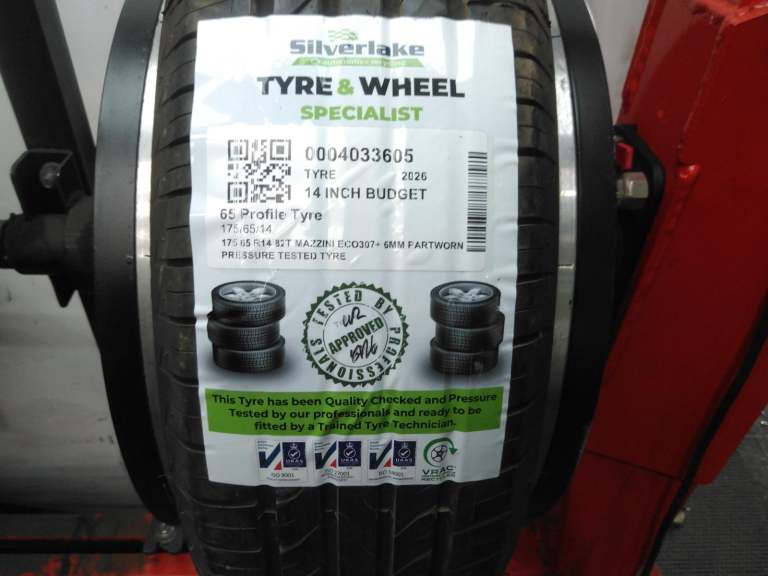 175 65 R14 82t Mazzini Eco307+ 6mm Partworn Pressure Tested Tyre